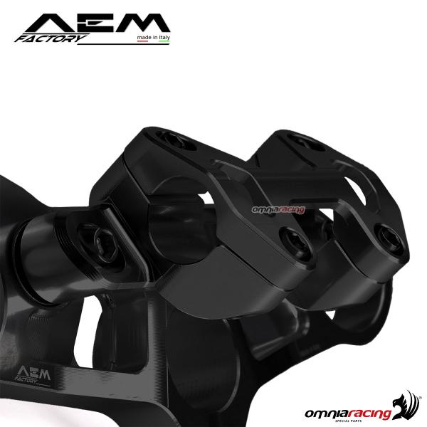 Risers per piastre di sterzo AEM in alluminio nero per Ducati Streetfighter V4 2020>