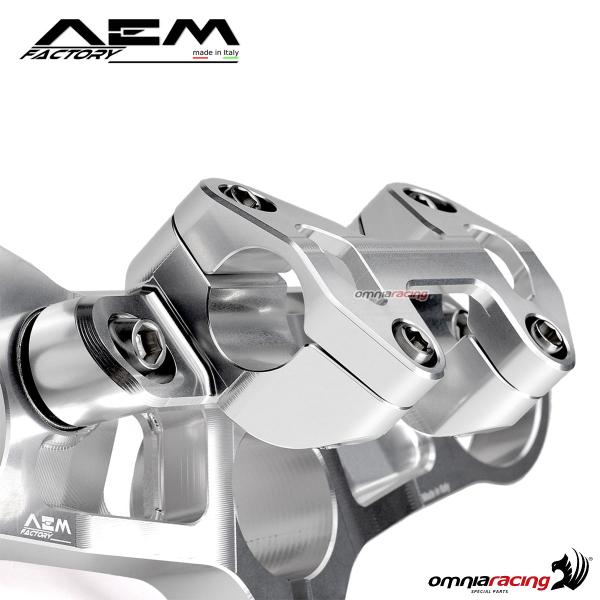 Risers per piastre di sterzo AEM in alluminio silver per Ducati Streetfighter V4 2020>
