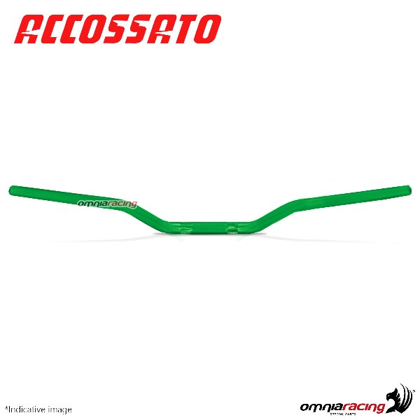 Aluminium handlerbar Accossato 22mm green color 823 mm lenght
