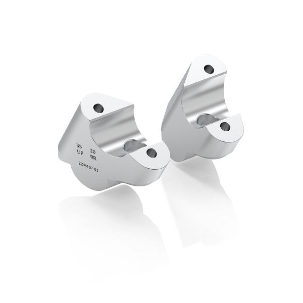 Rizoma silver raised and set-back risers Ducati Multistrada V4 2021-2024