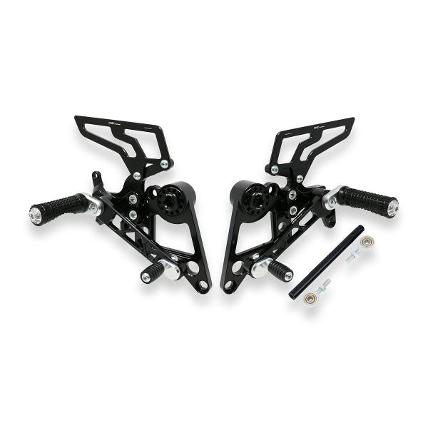 Pedane regolabili CNC Racing monoposto nere Ducati Monster 1100 EVO 2012-2013