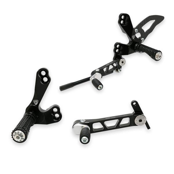 Pedane regolabili CNC Racing nere Ducati Streetfighter 1098 2009-2014