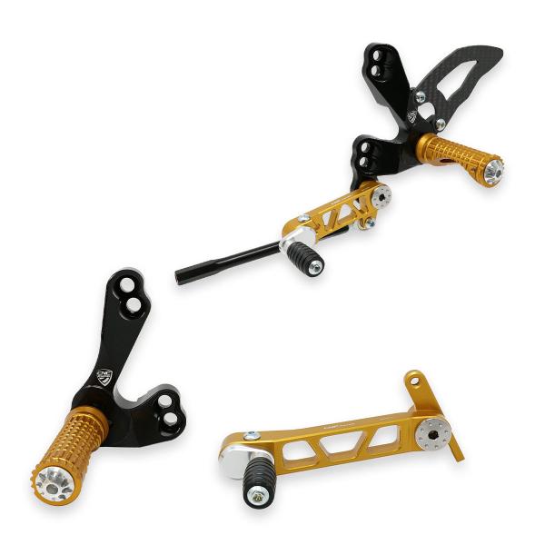 Adjustable CNC Racing rear sets gold Ducati Streetfighter 1098 2009-2014