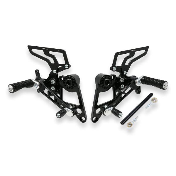 Pedane regolabili CNC Racing nere Ducati Hypermotard 1100 2007-2009