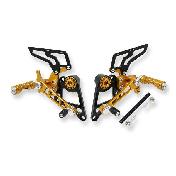 Adjustable CNC Racing rear sets gold Ducati Hypermotard 1100 2007-2009