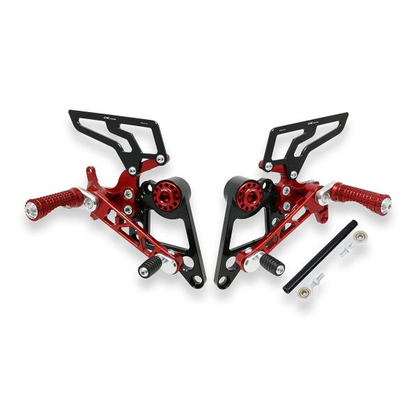 Adjustable CNC Racing rear sets red Ducati Hypermotard 1100 2007-2009