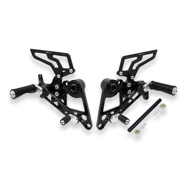 Pedane regolabili CNC Racing nere Ducati Monster S2R 1000 2005-2007