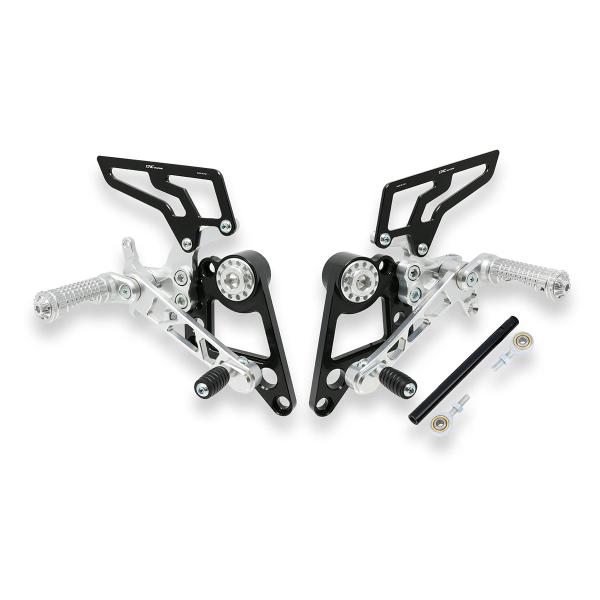 Adjustable CNC Racing rear sets silver Ducati Monster S2R 1000 2005-2007
