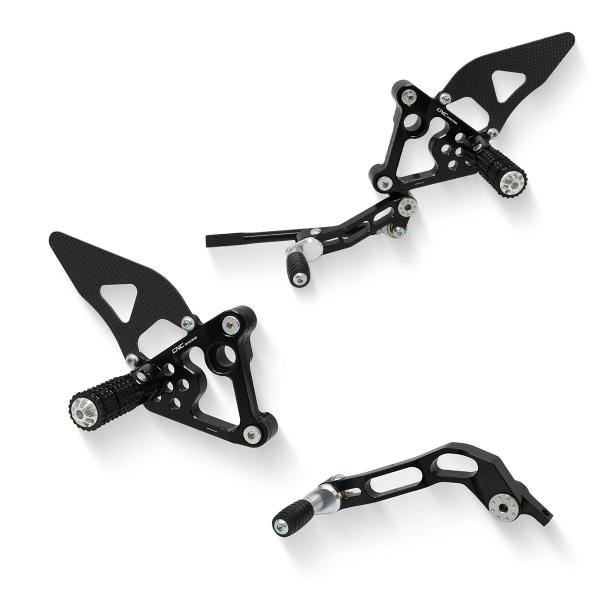 Pedane regolabili CNC Racing nere Ducati 1098 2007-2008