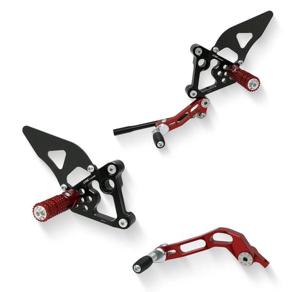 Pedane regolabili CNC Racing rosse Ducati 1198 2009-2011