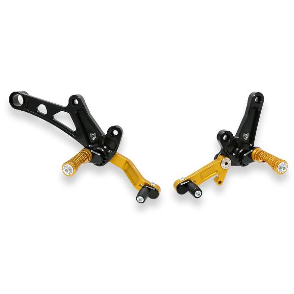 Adjustable CNC Racing rear sets black/gold Ducati Diavel 1200 2010-2018