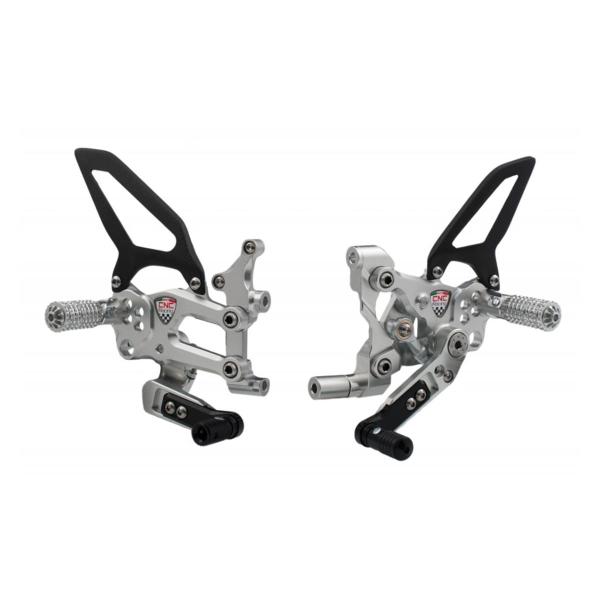 Adjustable CNC Racing rear sets silver RPS SBK Ducati Panigale V2 2020-2023