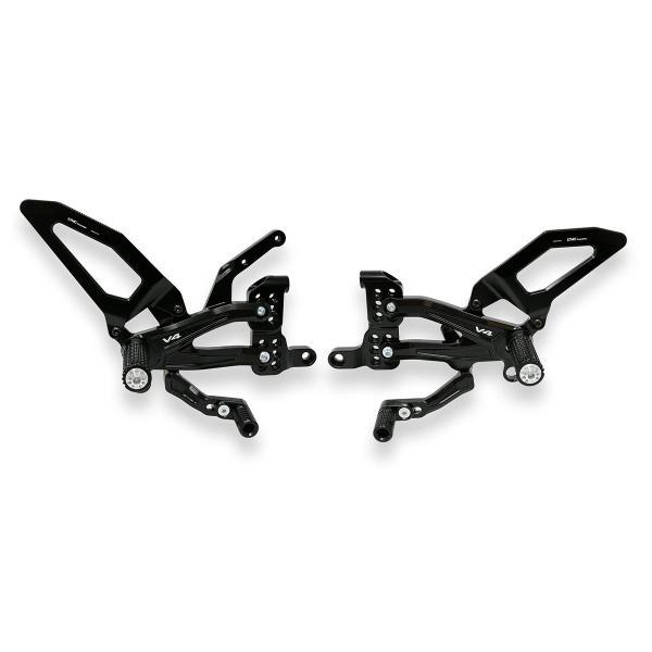 Adjustable CNC Racing rear sets black EASY Ducati Panigale V4 2018-2023