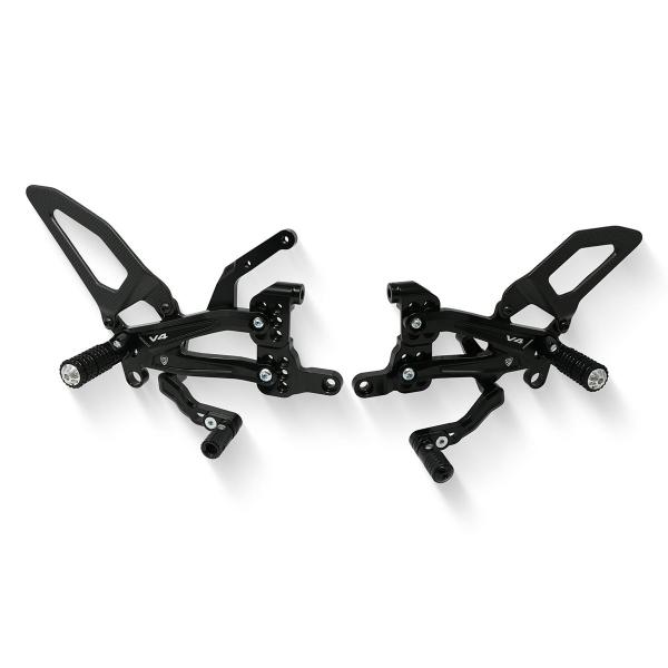 Adjustable CNC Racing rear sets black Carbon Ducati Panigale V4S 2018-2023