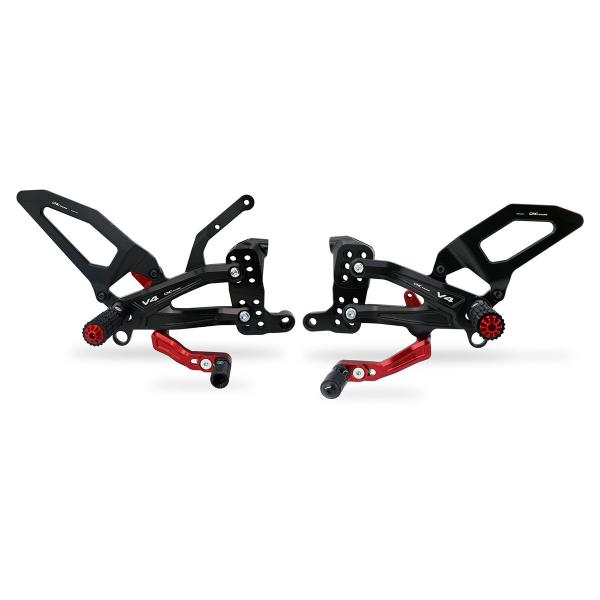 Adjustable CNC Racing rear sets black Pramac Edition Ducati Streetfighter V4 2020-2023