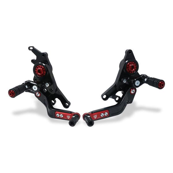 Adjustable CNC Racing rear sets black/red Ducati Monster 937 2021-2023