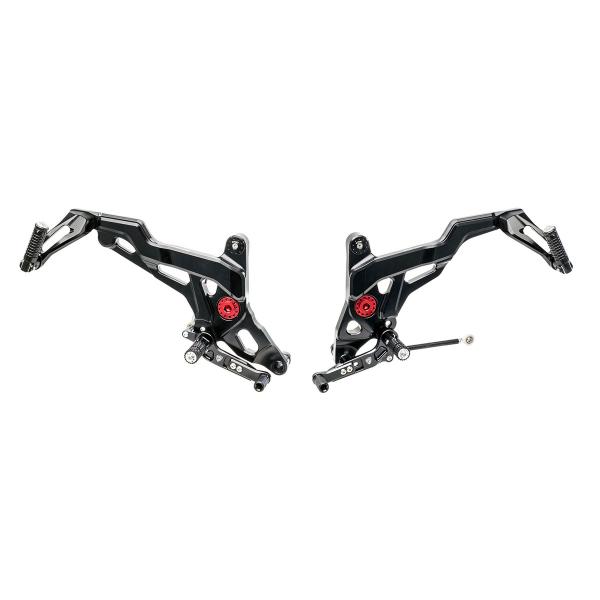 Adjustable CNC Racing rear sets black TOURING Ducati Monster 1200 2014-2016