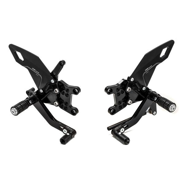 Adjustable CNC Racing rear sets black Aprilia RSV4 Factory 2011-2014