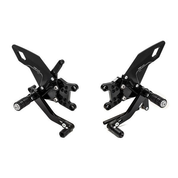 Adjustable CNC Racing rear sets black Aprilia RSV4 Racing Factory 2017-2018