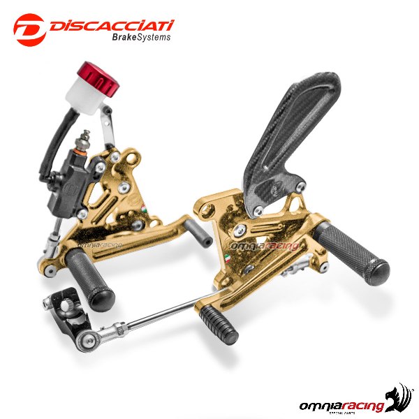 Kit pedane arretrate Discacciati regolabili racing colore champagne per Mv Agusta F4/Brutale <2010