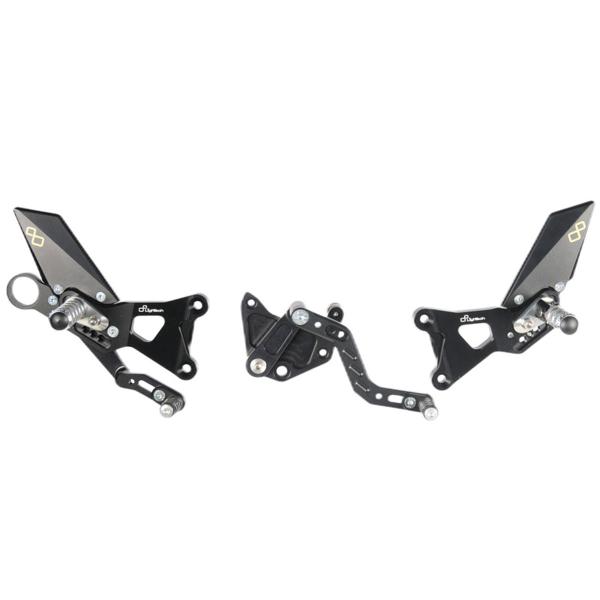 Lightech adjustable rearsets reverse shift fixed footpeg Bmw HP4 2013-2018
