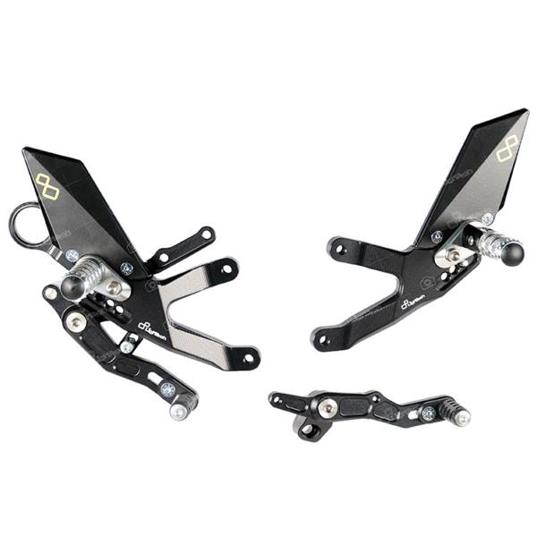 CNC Rearset Footrest Footpegs Carbon Fiber Wings for BMW S1000RR 2015-2018