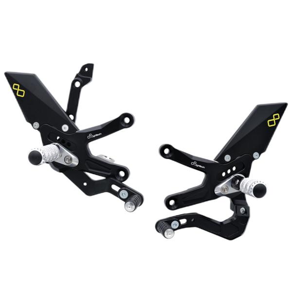 Pedane regolabili Lightech cambio rovesciato poggiapiedi fissi Kawasaki ZX10R 2021-2023