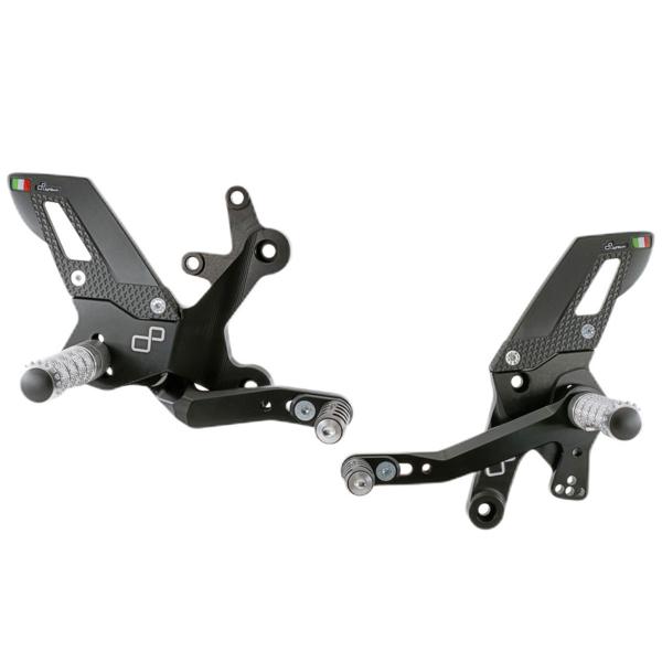 Pedane regolabili Lightech Track Use poggiapiedi fissi Kawasaki Ninja 400 2018-2023