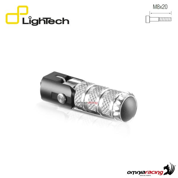 Poggia piede snodato Lightech 81mm per pedane con vite cilindrica M8x20 colore argento