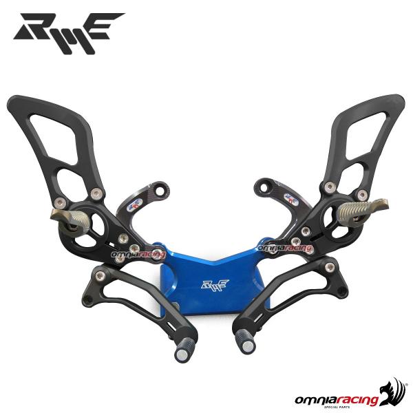 Pedane arretrate Naked Robby Moto in ergal nere per BMW R1200S 2006>2010