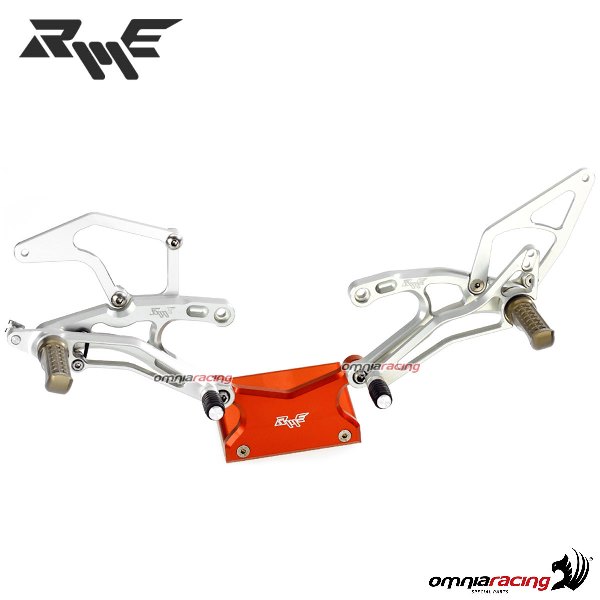 Pedane arretrate Standard Robby Moto in ergal silver per Honda RC30/45