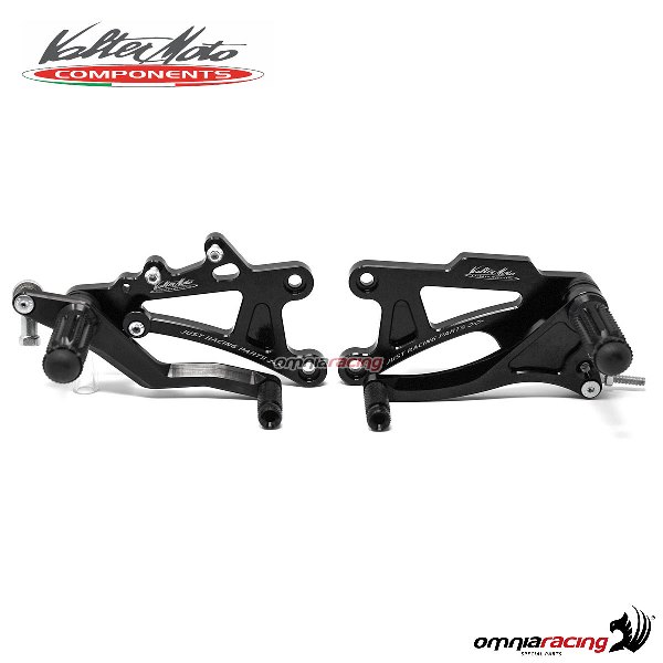 Pedane arretrate Valtermoto Tipo 1 nere per Aprilia RS250 1995>2002