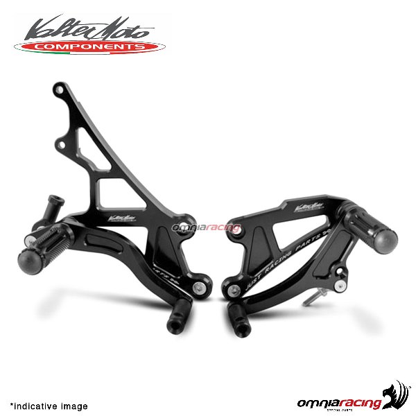 Pedane arretrate Valtermoto Tipo 1 nere per Aprilia RSV1000 2004>2008