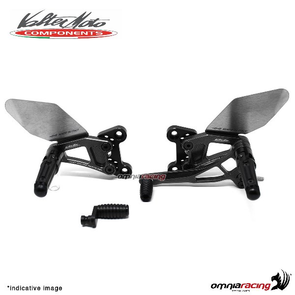 Adjustable rearsets Valtermoto Type 2.5 black for Aprilia Tuono 2003>2010