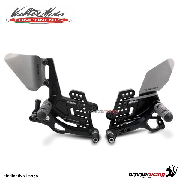 Pedane arretrate Valtermoto regolabili Tipo 3.5 nere per Aprilia Tuono 2003>2010