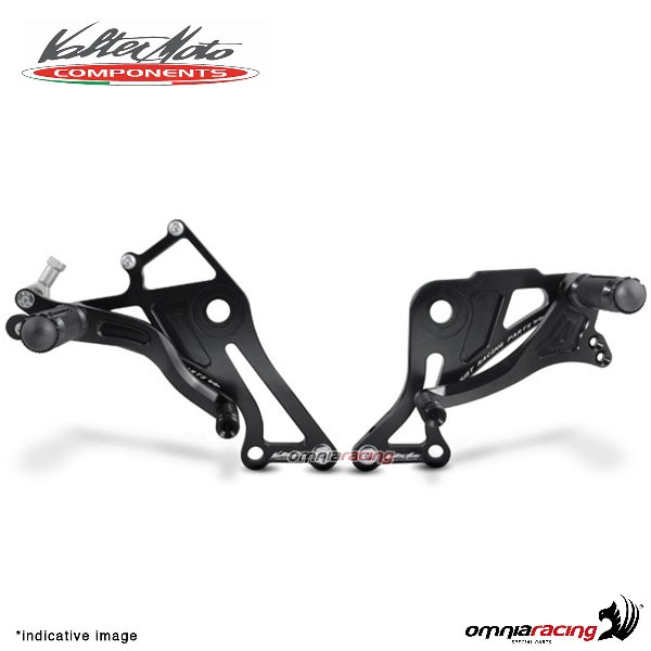 Fix rearsets Valtermoto Type 1 black for Ducati Monster 696 2008>2014