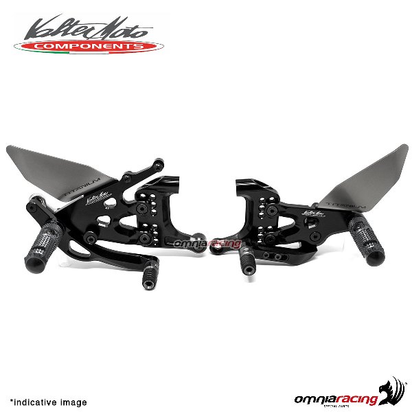Pedane arretrate Valtermoto regolabili Tipo 3.5 nere per Ducati Panigale V4 2018