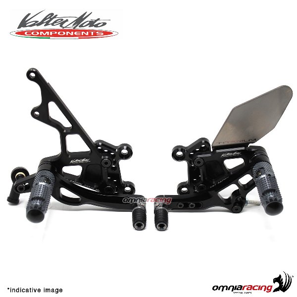 Pedane arretrate Valtermoto regolabili Tipo 3.5 nere per Honda CBR1000RR ABS 2008>2016