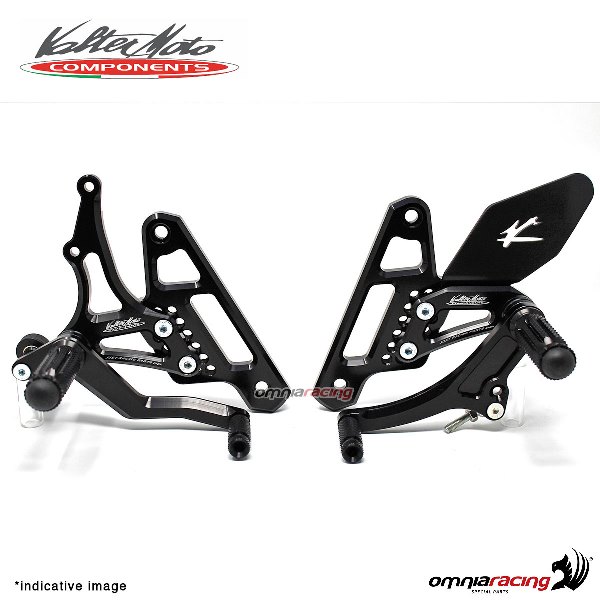 Pedane arretrate Valtermoto regolabili Tipo 1.5 nere per Honda CBR600F 2011>2013