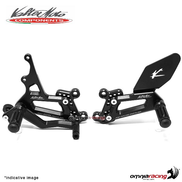 Pedane arretrate Valtermoto regolabili Tipo 1.5 nere per Honda CBR1000RR ABS 2017>2018