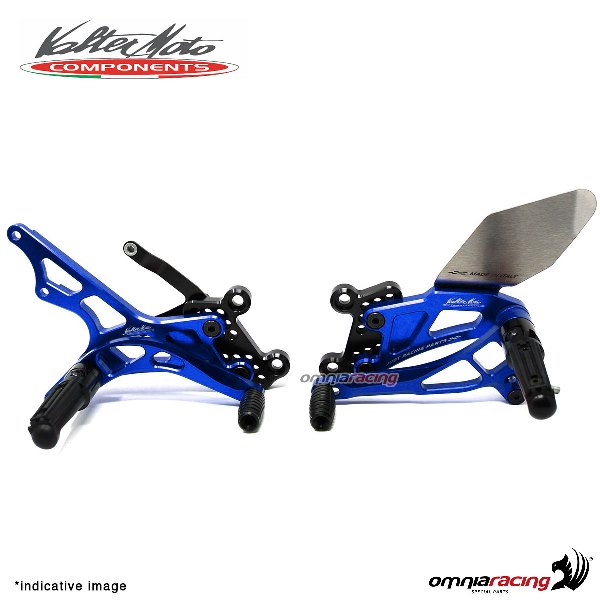Adjustable rearsets Valtermoto Type 2.5 blue for Kawasaki ZX6R 2007>2008