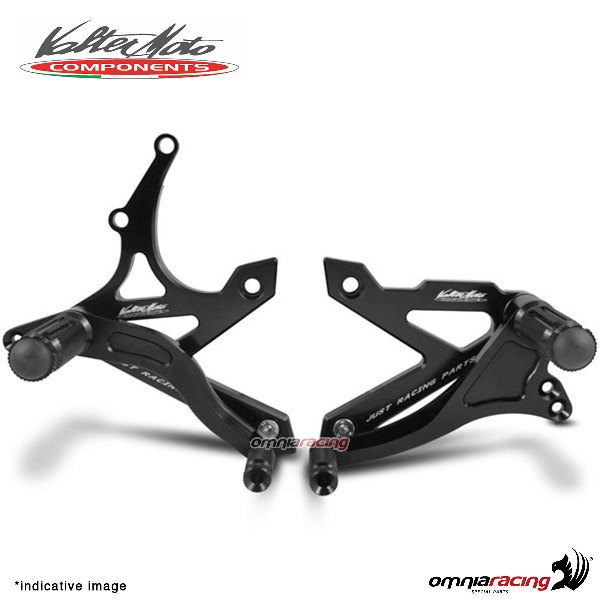 Fix rearsets Valtermoto Type 1 black for Kawasaki Z1000 2007>2009