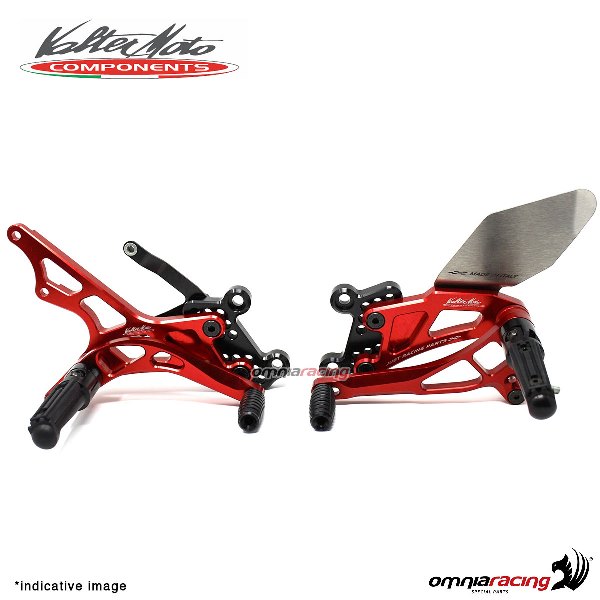 Adjustable rearsets Valtermoto Type 2.5 red for Kawasaki Ninja 250 2007>2013