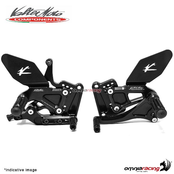 Adjustable rearsets Valtermoto Type 1.5 black for Kawasaki ZX10R ABS 2016>2018