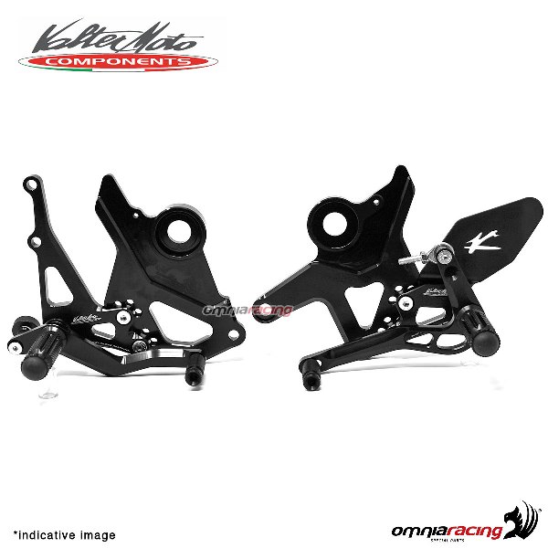 Adjustable rearsets Valtermoto Type 1.5 black for Kawasaki Z650 2017>2018