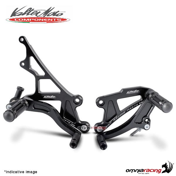 Pedane arretrate Valtermoto Tipo 1 nere per Suzuki GSXR1000 2005>2006