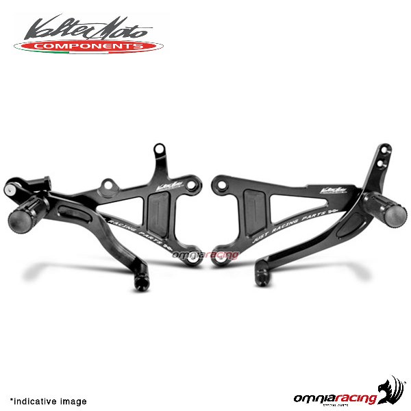 Pedane arretrate Valtermoto Tipo 1 nere per Yamaha R6 1999>2002
