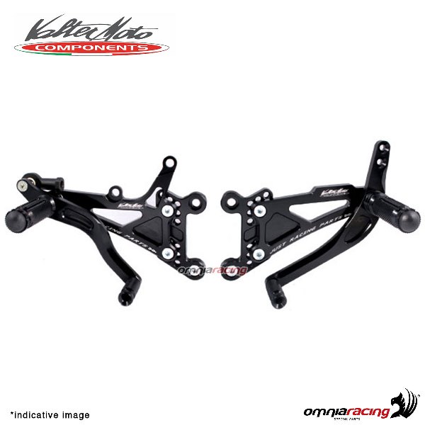 Adjustable rearsets Valtermoto Type 1.5 black for Yamaha R6 2003>2005
