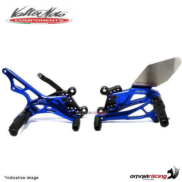 Pedane arretrate Valtermoto regolabili Tipo 2.5 blu per Yamaha MT09 2013>2016