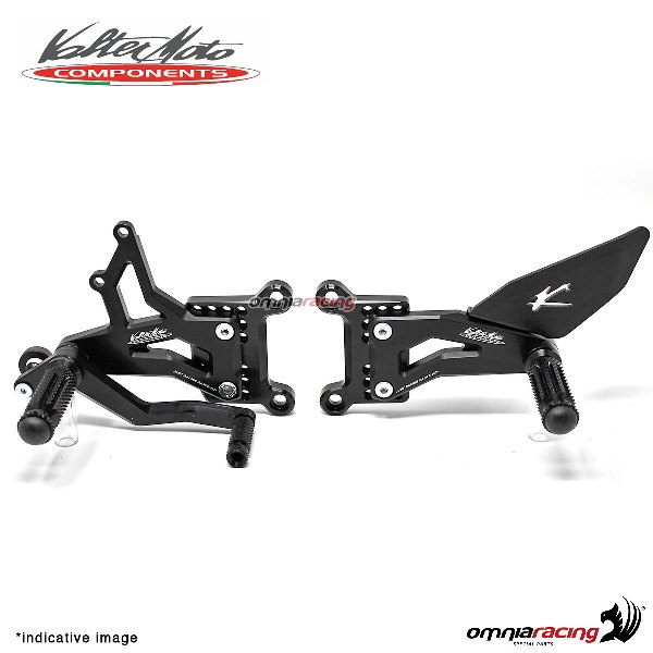 Adjustable rearsets Valtermoto Type 1.5 black for Yamaha R1 2015>2018
